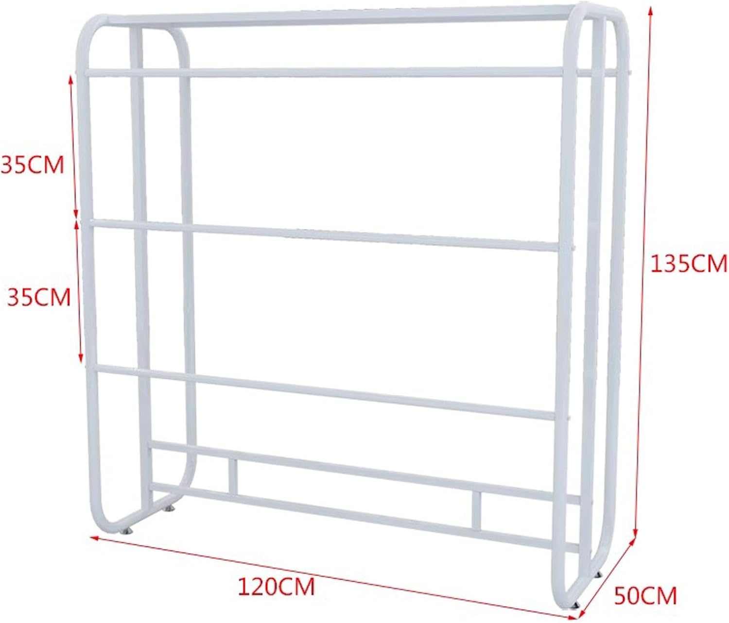 4-Tier Underwear Display Stands, Wrought Iron Floor-Standing Display Stand, Garment Racks with Top Storage Shelf and Hanging Bar, for Bag Skirts Socks Panties Shorts Underwear Bra