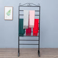 Clothing Store Garment Rack Ribbon Holder Freestanding Scarf Display Rack, Metal Ribbon Rack Storage Rack Double Sided Scarf Display Stand Suitable Gift Wrapping Pap,Black-90 * 170cm
