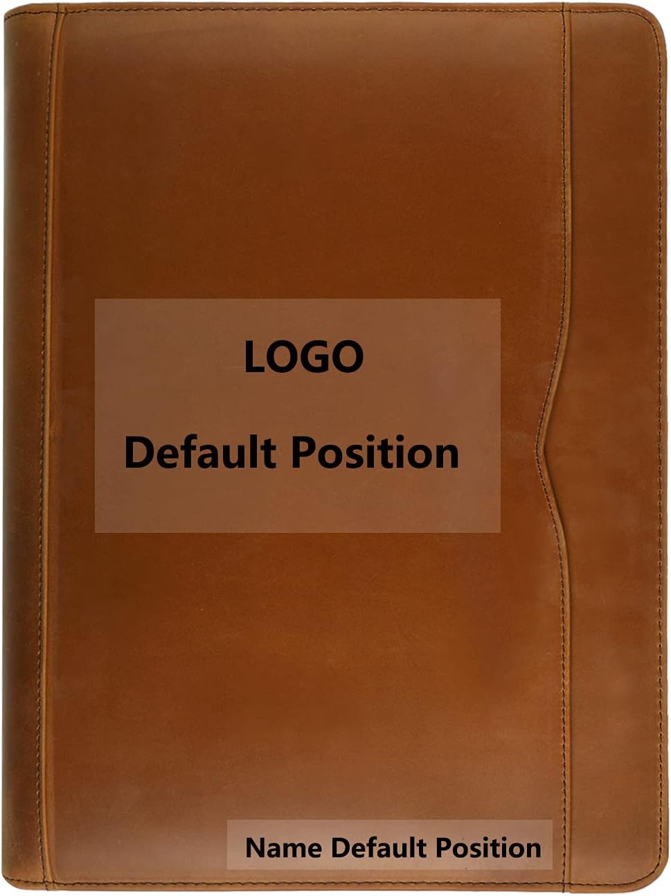 YIWEN Personalized Leather Portfolio 3 Ring Binder, Front Pocket, Padfolio for 12.9' Tablet, Letter Size Notepad Holder, Professional Business Travel Organizer (Custom)