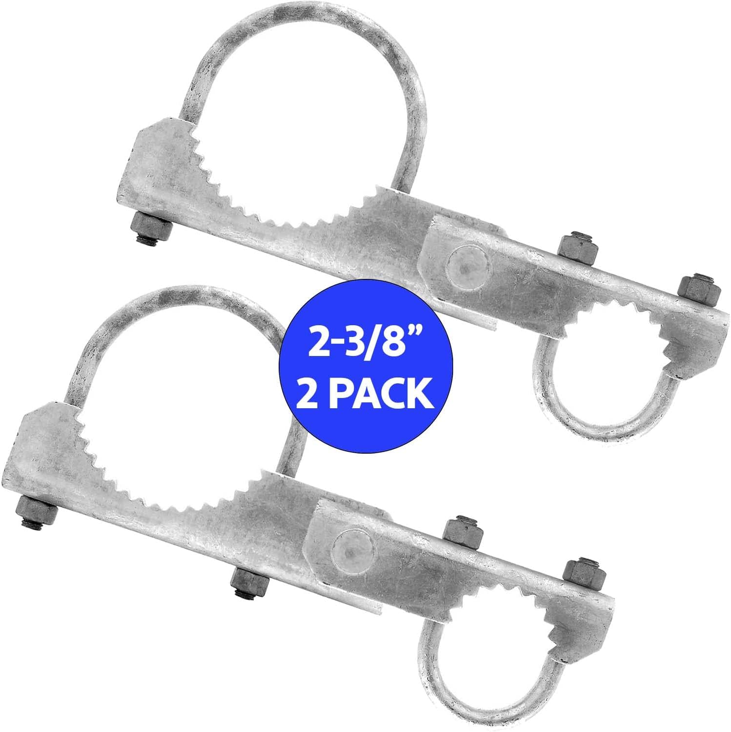 Chain Link Fence 180 Degree Commercial Duty Gate Hinge-for 6-5/8' Outside Diameter Gate Post/Pipe & 1-5/8 Thru 1-7/8' Gate Frames. Chain Link Post Gate Hinge - Includes Hinge U Bolts - 2 Hinge Assy