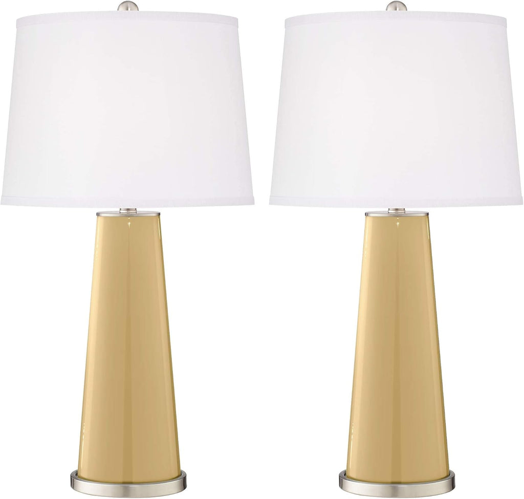 Color + Plus Leo 29 1/2' Humble Gold Glass Table Lamps Set of 2