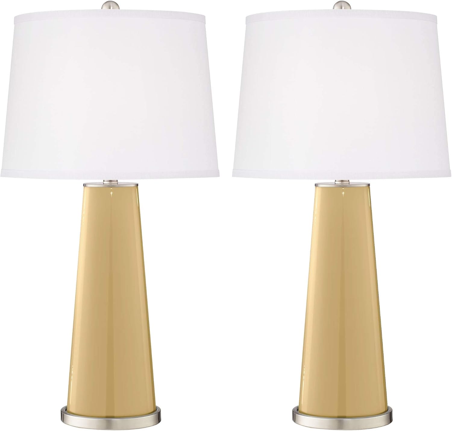 Color + Plus Leo 29 1/2' Humble Gold Glass Table Lamps Set of 2