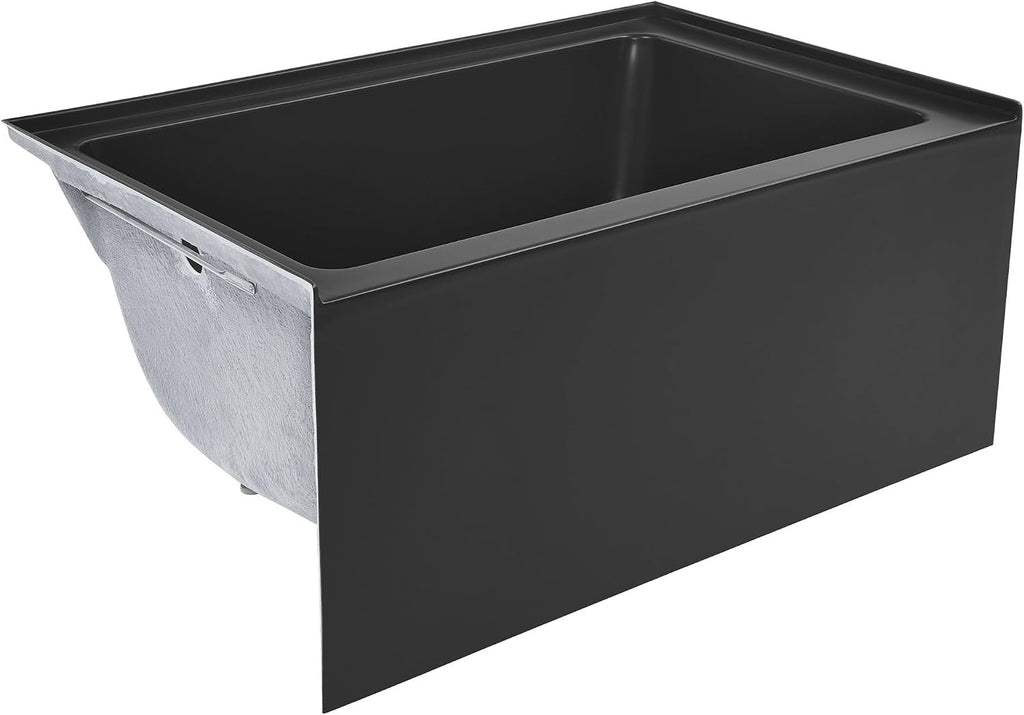Voltaire 48' x 32' Left-Hand Drain Alcove Bathtub with Apron in Matte Black