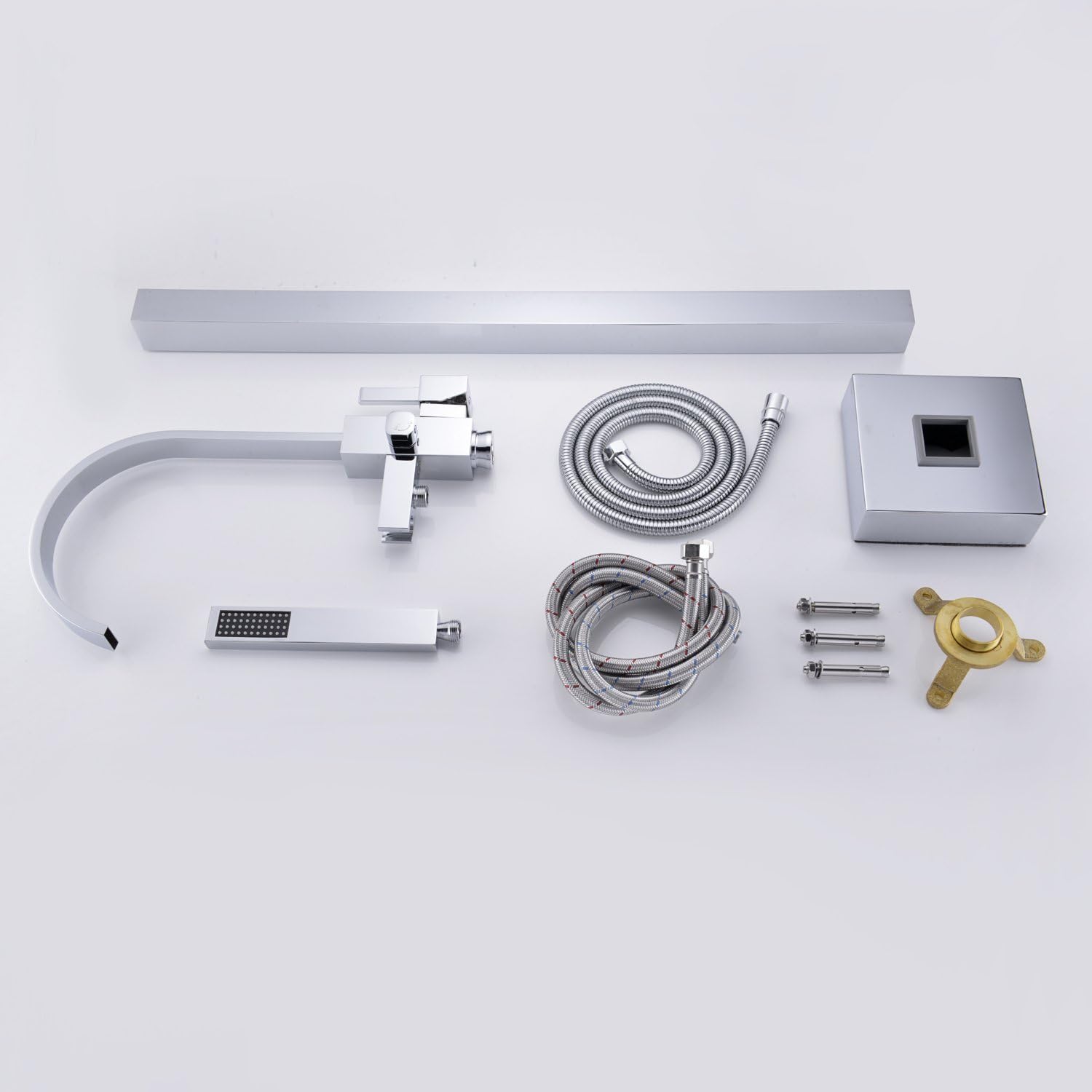 Freestanding Tub Filler Bathtub Faucet Chrome Floor Mounted Faucets with Hand Shower