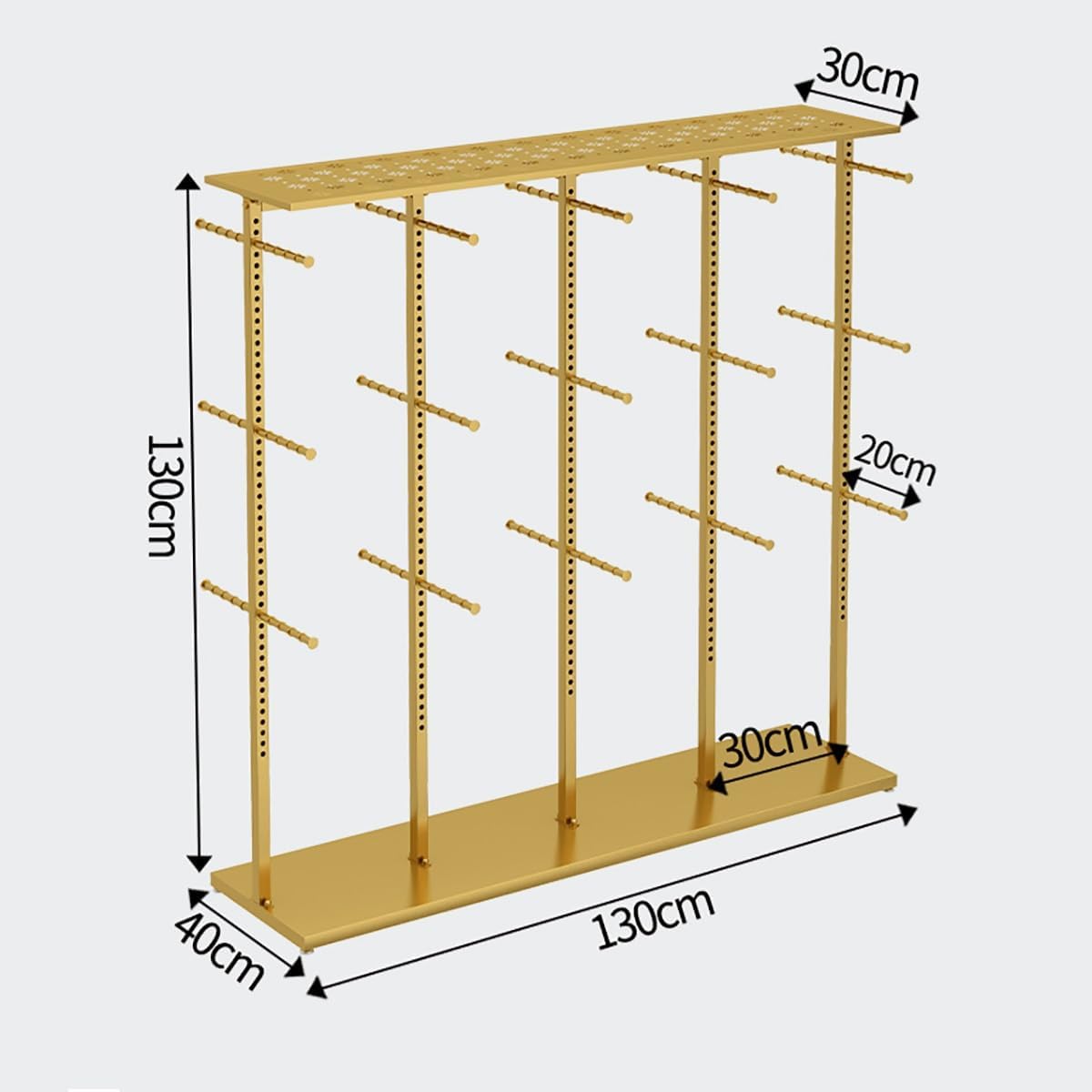 Underwear Display Rack, Coat Rack Stand with Adjustable Shelf Spacing, Freestanding Clothing Store Boutiques Retail Lingerie Garment Racks for Socks Bra Panties(Gold)