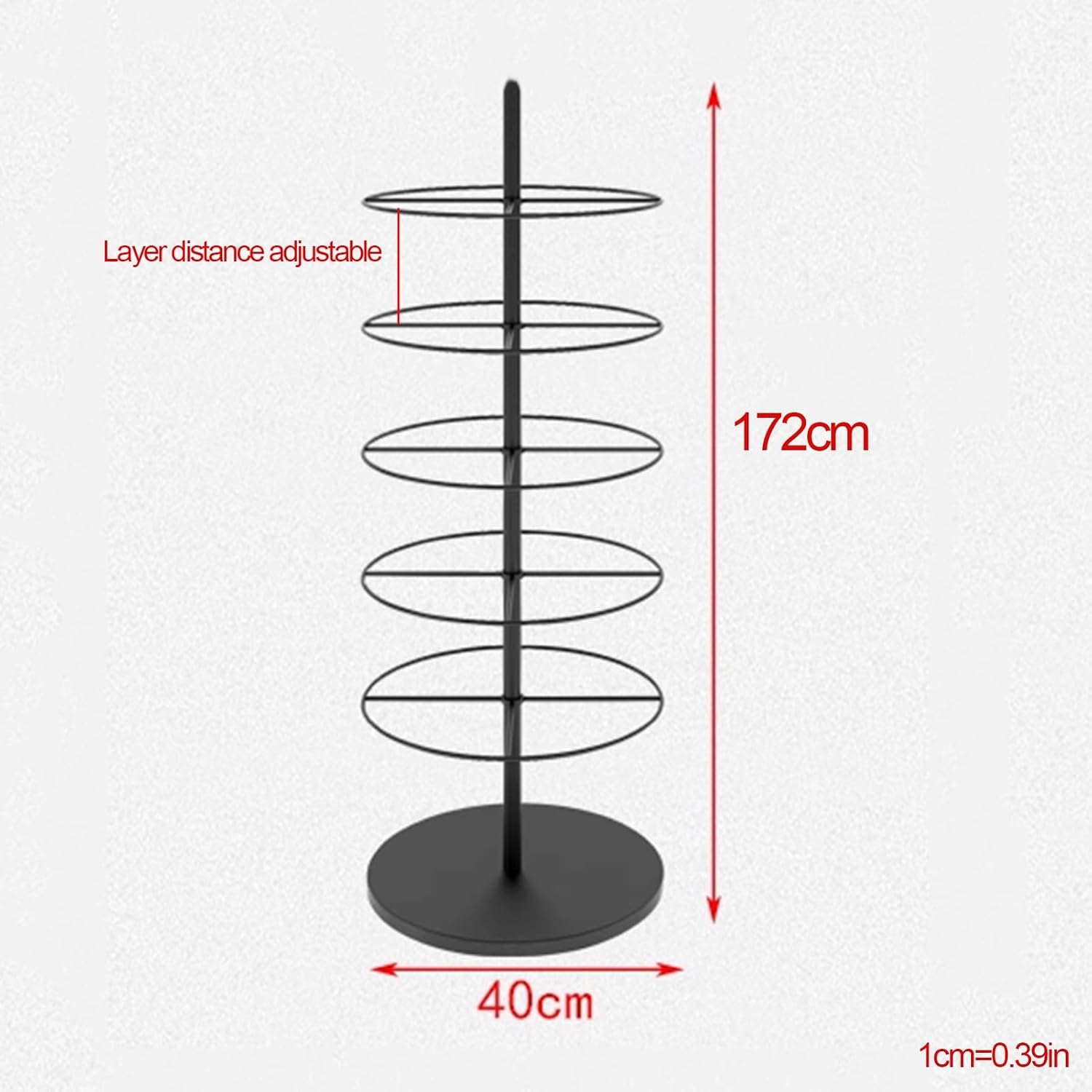 Socks Display Stand, Garment Rack, Floor Standing Bra Hangers Holder, Clothing Store Underwear Metal Rotating Display Rack for Underwear Panties (Color : Black, Size :