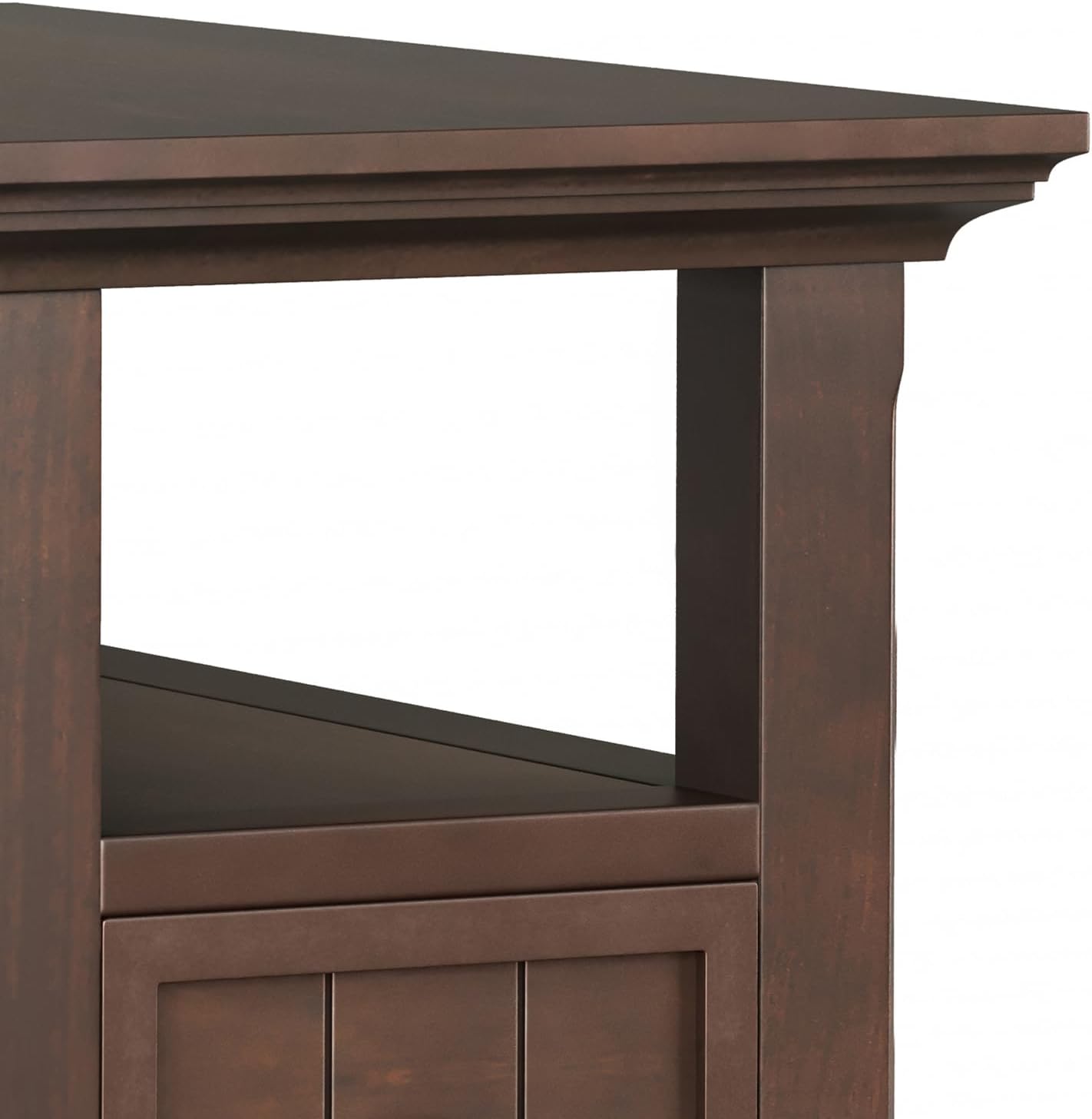 SIMPLIHOME Acadian Narrow Side Table - 14 inch Wide Solid Wood Rectangular End Table with Drawer and Open Shelf in Brunette Brown, Transitional Nightstand or Lamp Stand for Living Room or Bedroom