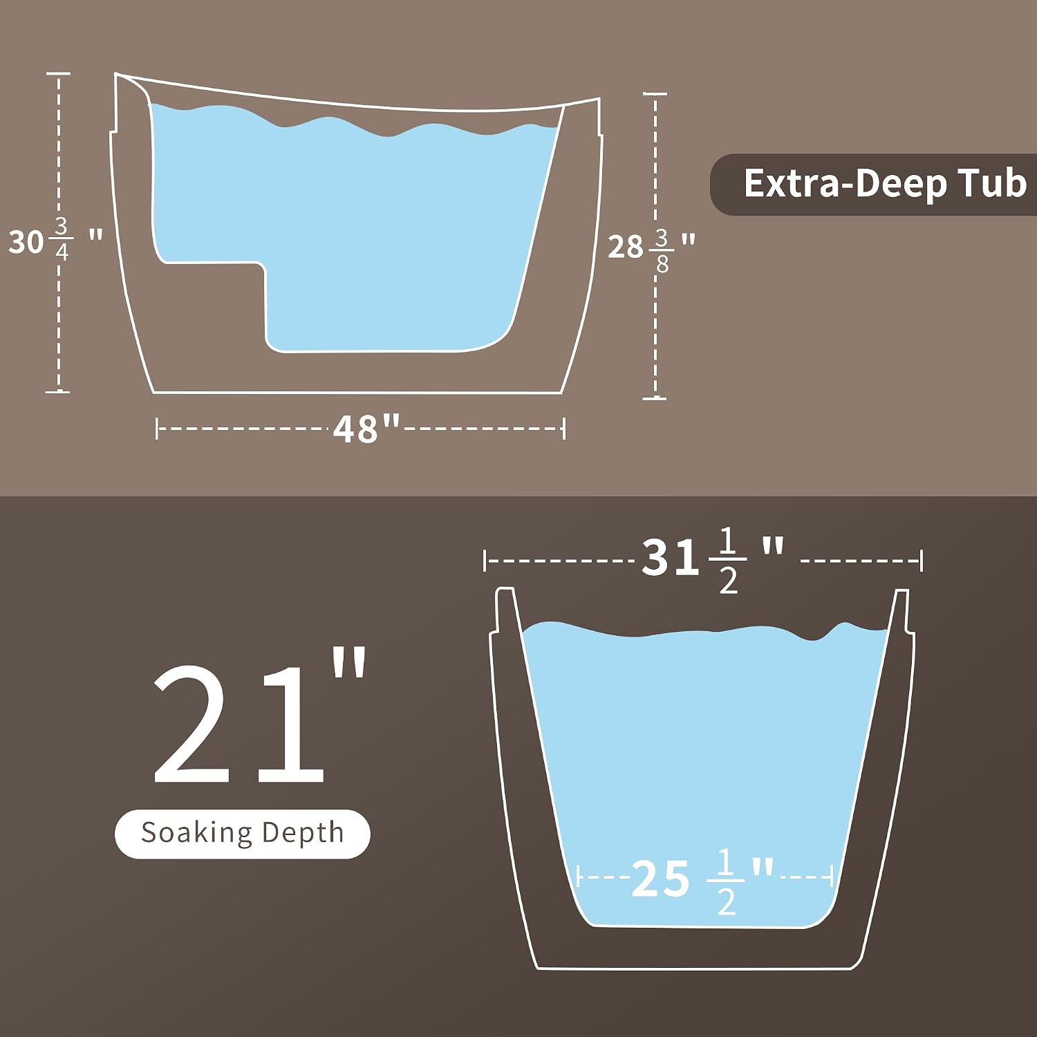 Empava Air Jetted Massage Bath Tub 48 in. Freestanding Bathtub Air Mirco Bubble Hydrotherapy Oval Japanese SPA Tub