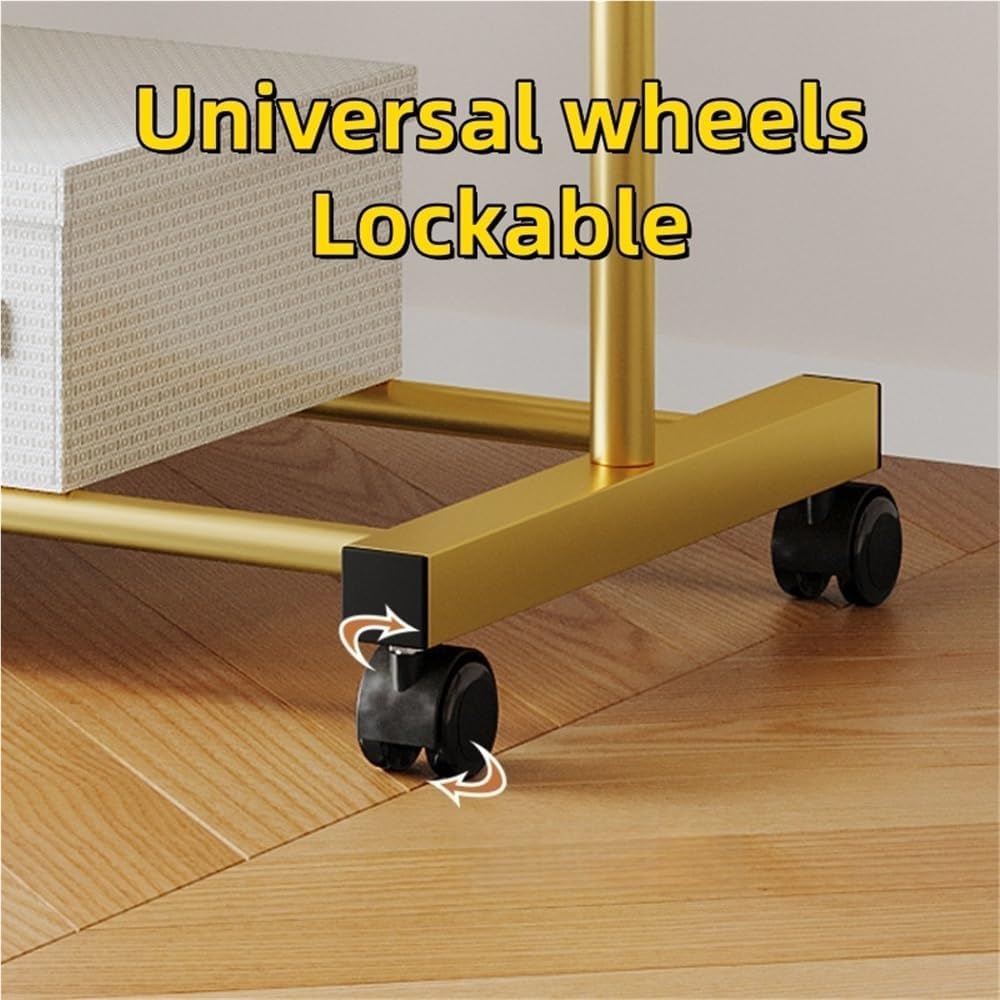 Simple Clothing Rack, Rolling Coat Rack, Garment Organizer with Universal Wheels, Metal Coat Stand for Bedroom, Laundry, Living Room(White,47.2x15.8x57.1in)