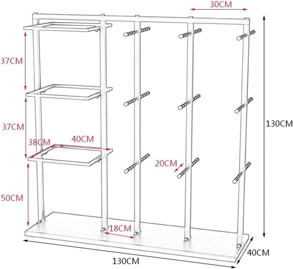 Customize what you need Freestanding Clothing Store Organizer Rack, Underwear Rack, Retail Store Scarf Panty Shorts Bra Hijab Silk Shawl Display Stand for Bouti(Black a 130X40X130CM)