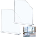 Vesici 2 Pcs Clear Acrylic Sink Splash Guard Freestanding Panel Barrier with Easy Reach Cutaway Kitchen Guard Protective Splatter Barrier for Home Hospital(29.5' Length, 18' Height, 4.5' Base)