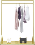Garment Rack Clothing Store Clothes Display Rack Gold Metal Clothing Rack With Shelves Freestanding Garment Rack For Bedroom And Boutique Easy To Assemble Coat Rack(Size:150x40x150CM)