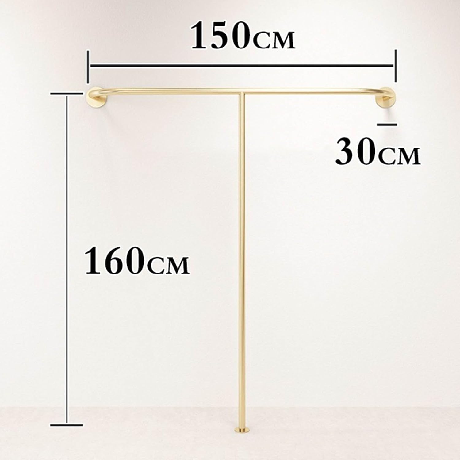 Wall-mounted Retail Clothing Display Stand, Boutique Creative Gold Industrial Pipe Clothing Rack ，commercial Clothing Store Display Metal Garment Rack，laundry Room Hanging Clothing Rod