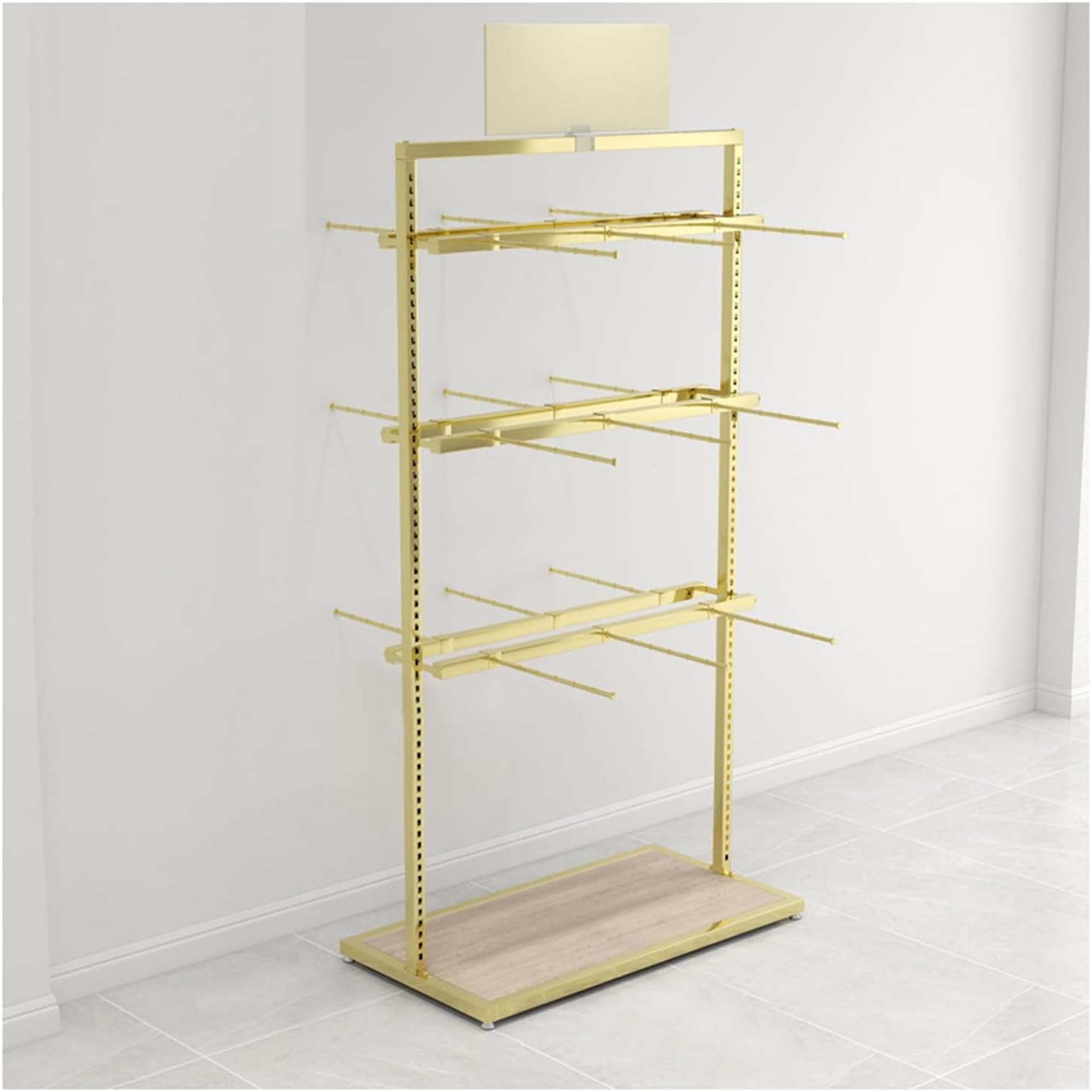 Underwear Display Stands,Freestanding Clothing Store Boutiques Retail Lingerie Garment Rack,Metals Lingerie Stand Shelves,for Socks Bra Panties(Color 3,100 X 40 X 135cm)