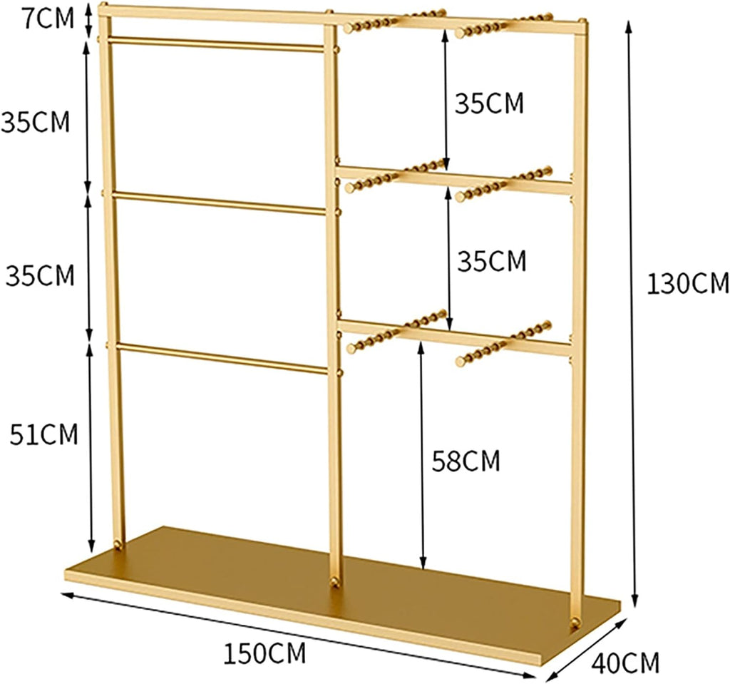 Coat Rack Stand, Metal Garment Rack, Creative Gold Underwear Shorts Shelf, Free-Standing Retail Display Clothes Racks, Underwear Display Stands, Commercial Shelves(Black 150x40x130cm)