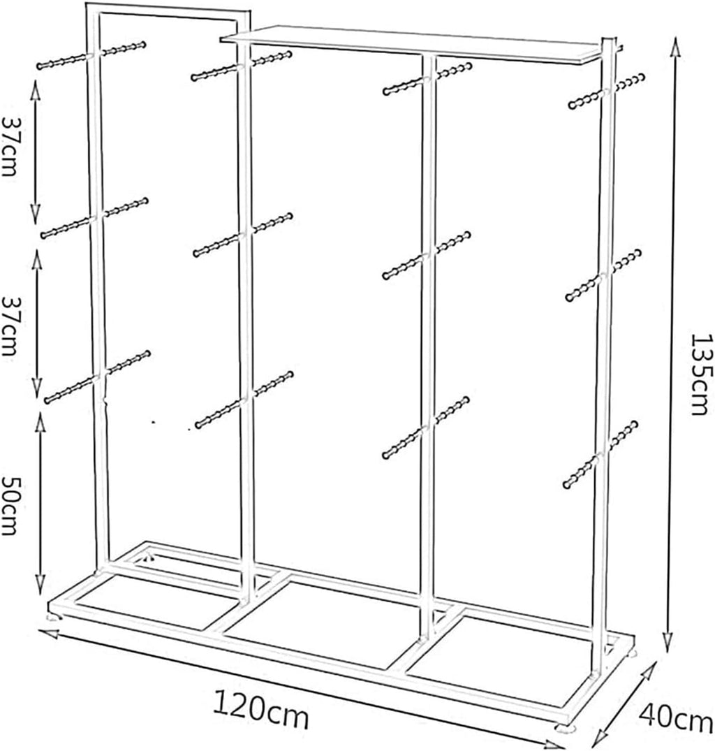 Clothes Rail Garment Rack Clothing Store Underwear Display Rack, Metal Floor Stand Bra Shorts Socks Organizer Commercial Double Sided Shelves With Top Shelves Accessories Retail Display ( Color : Blac