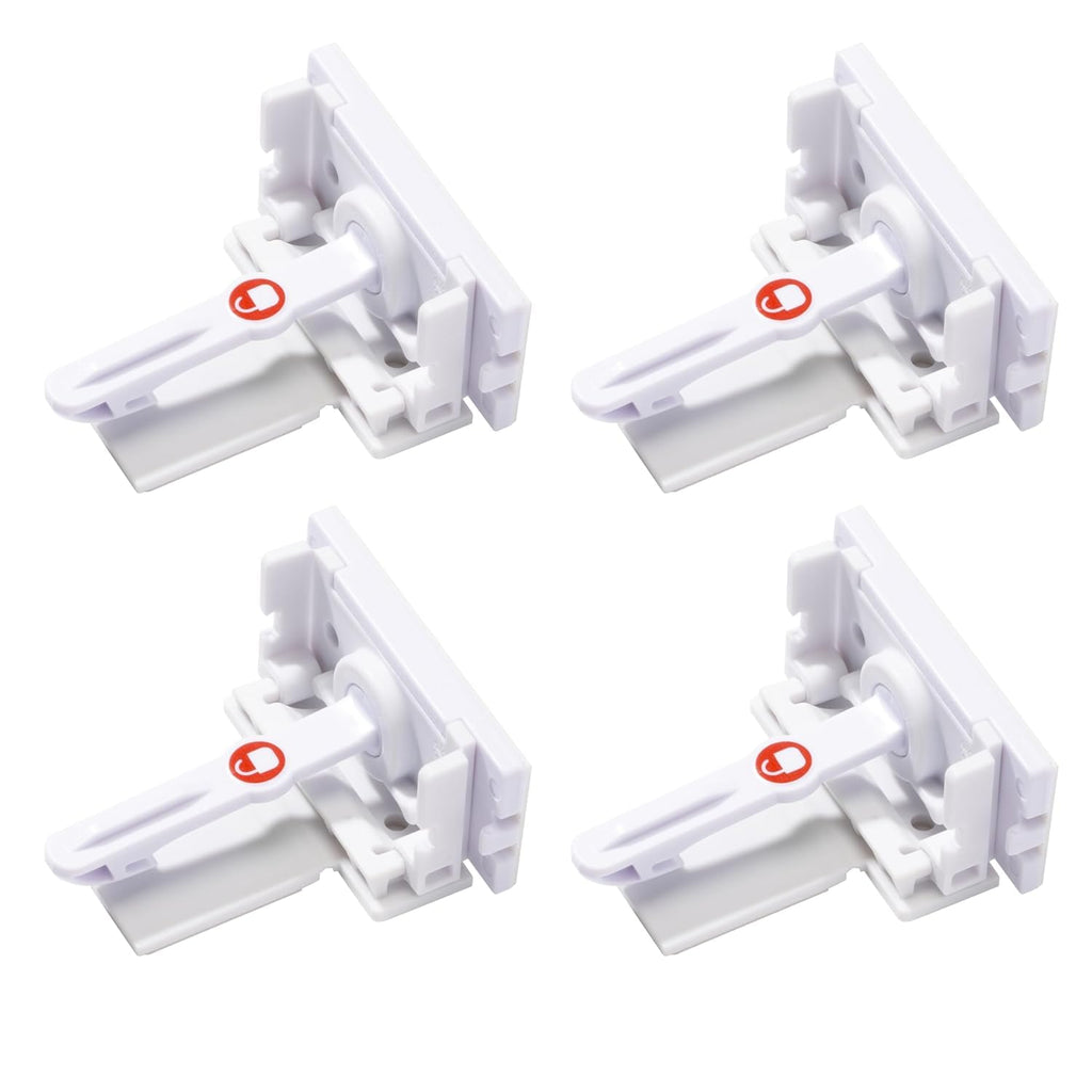 Safety 1st - Secure-to-Explore Adhesive Cabinet Locks Baby Proofing, ChildLocks for Cabinets and Drawers (4 Locks), White (Pack of 12)