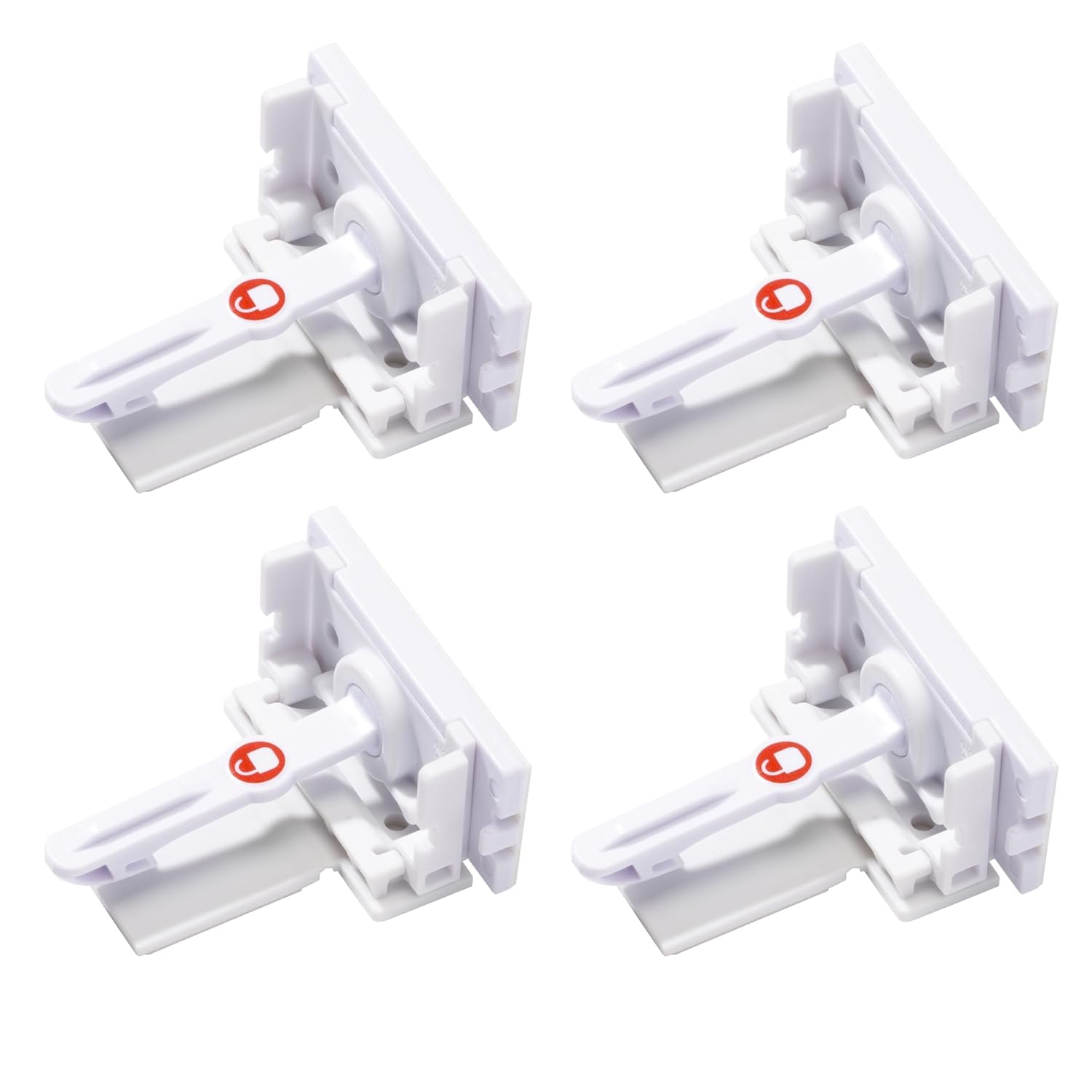 Safety 1st - Secure-to-Explore Adhesive Cabinet Locks Baby Proofing, ChildLocks for Cabinets and Drawers (4 Locks), White (Pack of 12)