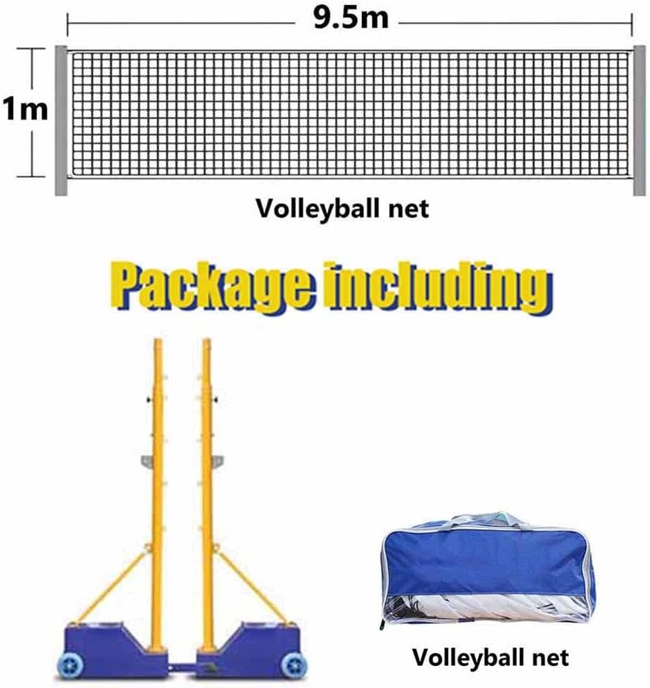 Volleyball/Badminton Poles with Net for Adult & Youth, Steel Volleyball/Badminton Stand with Stable Base, Indoor & Outdoor Use (Color : Style 2, Size : 5-6.6ft)