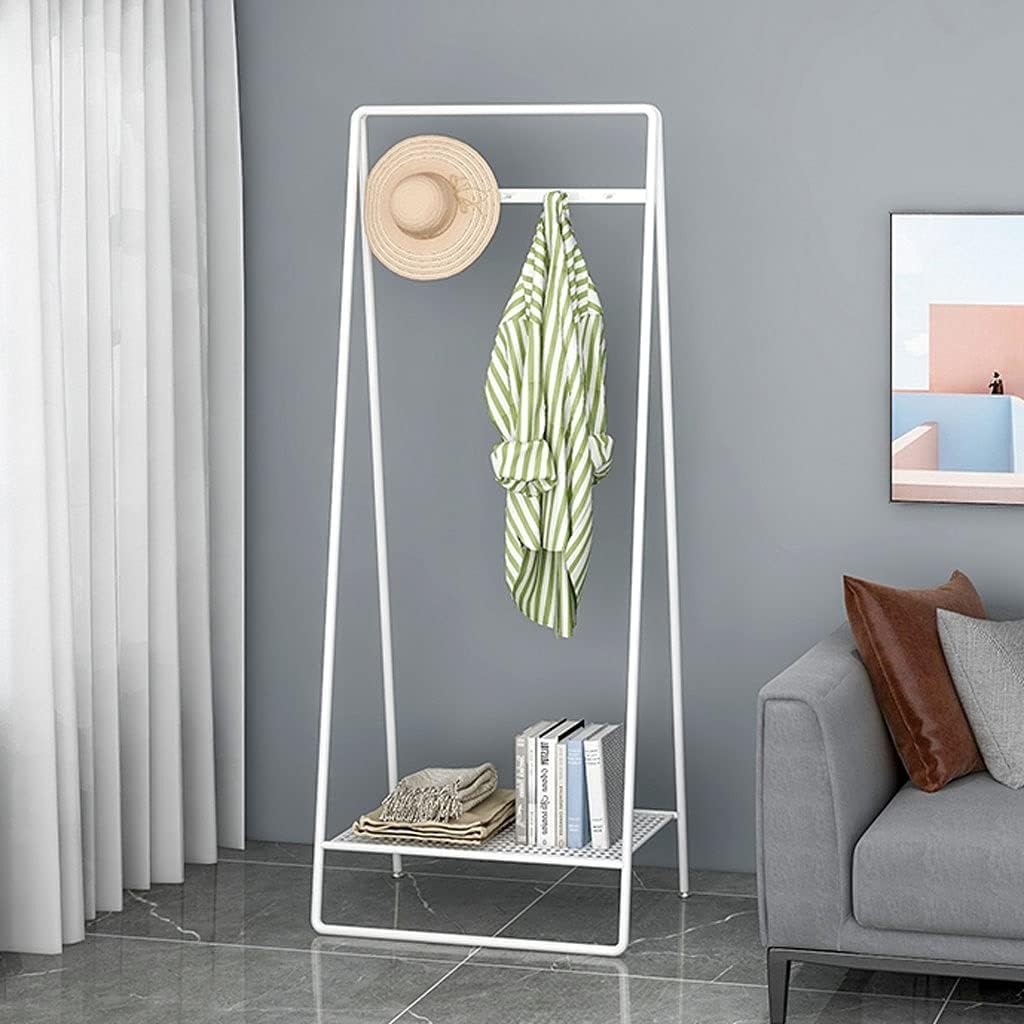 YYDS Clothing Garment Rack Clothes Racks with Hooks Free Standing Holder Collapsible Clothing Hanging Rack Metal Pipe Garment Rack Storage Shelf -Iron Clothing Racks (Color : Gold, Size : 50cm)