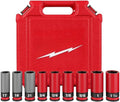 9pc 49-66-7832 Socket Set for Milwaukee Impact Duty 1/2 Drive Lug Nut | Non-slip hex geometry to prevent socket and fastener rounding
