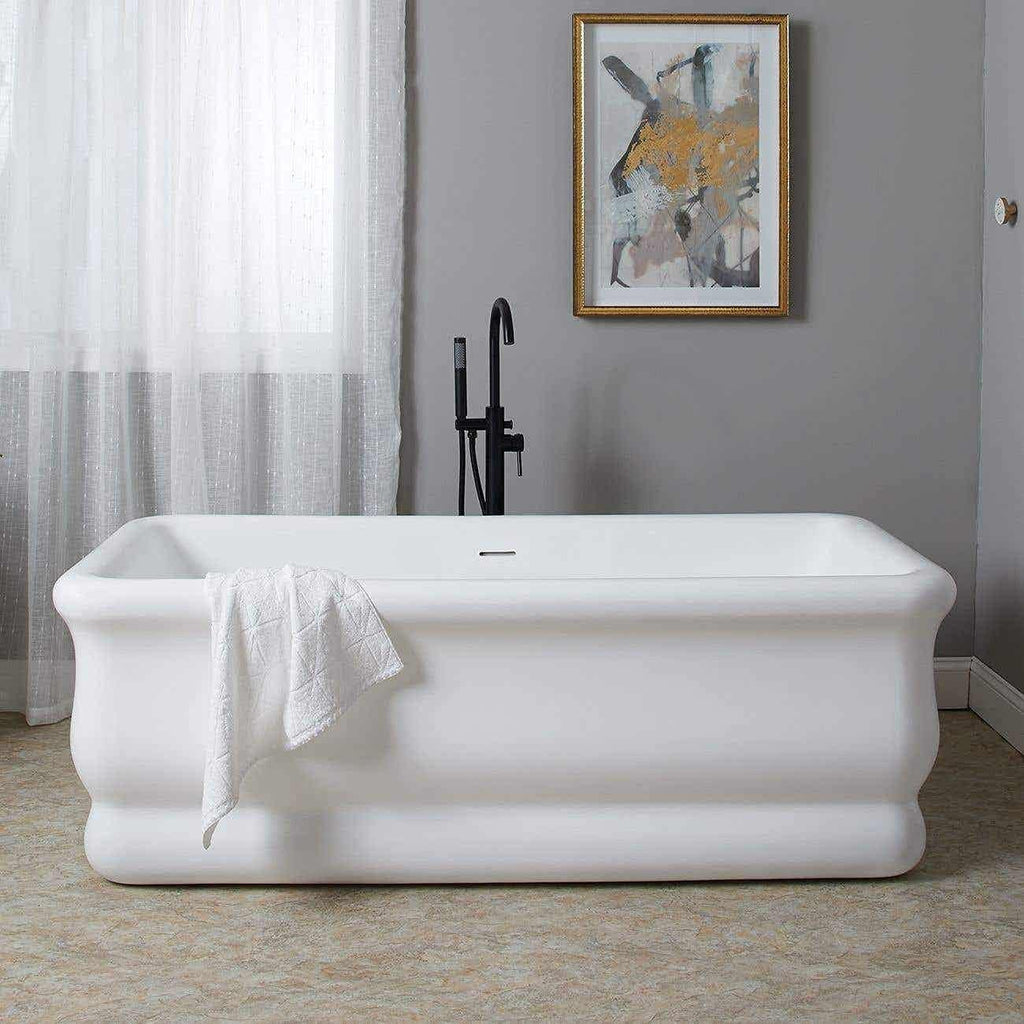 Vintage Tub & Bath Brighton 67 Inch Matte White Acrylic Double Ended Freestanding Tub