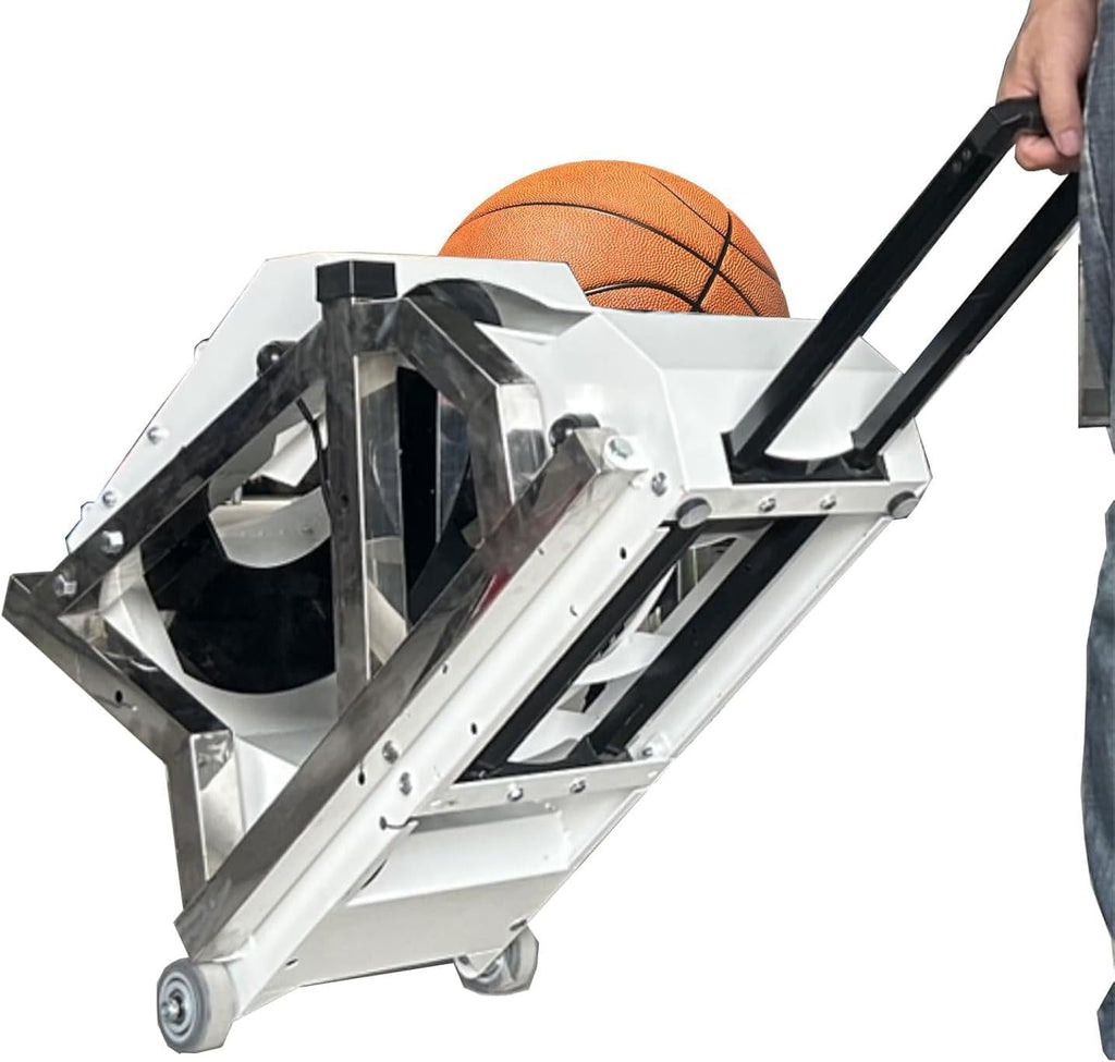 Automatic Basketball Catching & Shooting Machine,Dual-Use Basketball Shooting Rebounder Machine with Net, Basketball Returns (White)