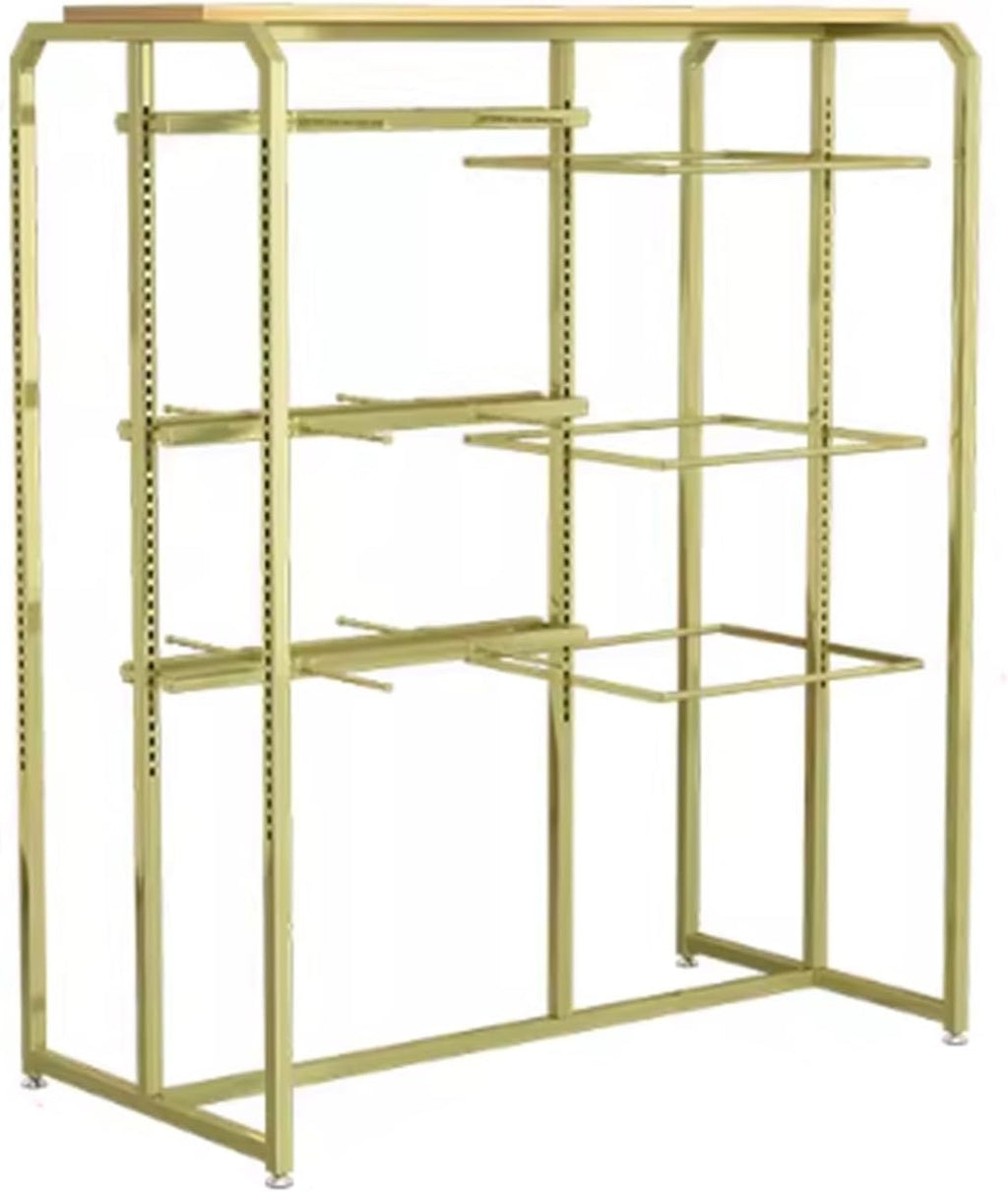 Two-sided Heavy-duty Retail Organizer Clothing Store Shelf, Commercial Lingerie Garment Rack, Metal, Underwear Sock Display Stand, for Bras, Shorts, Hats, 3 Tier(A)
