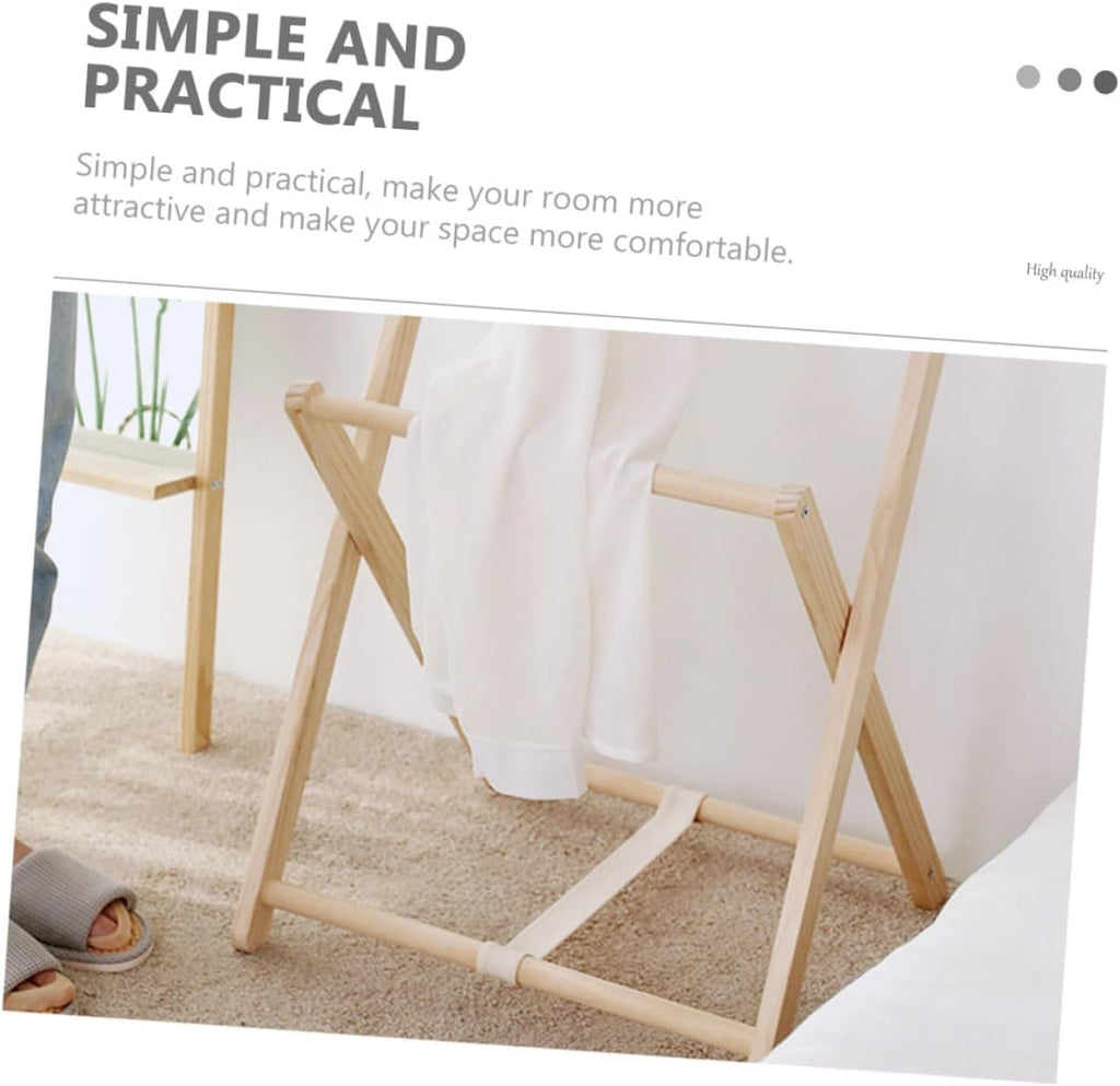 Wood Coat Stand Clothes Hanging Rack Freestanding Garment Rack for Bedroom Entryway with Solid Wood Frame Clothes Storage Organizer