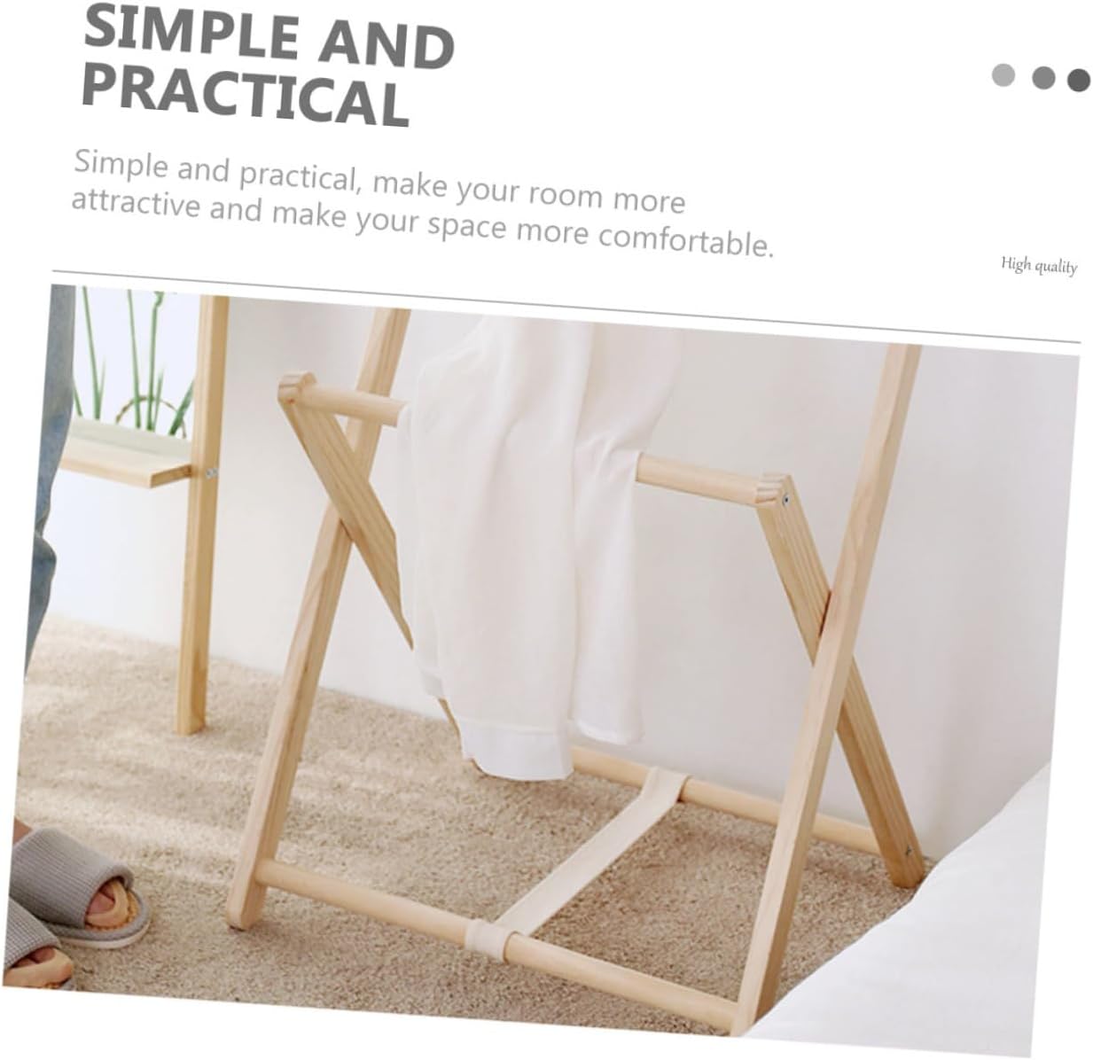 Wood Coat Stand Clothes Hanging Rack Freestanding Garment Rack for Bedroom Entryway with Solid Wood Frame Clothes Storage Organizer
