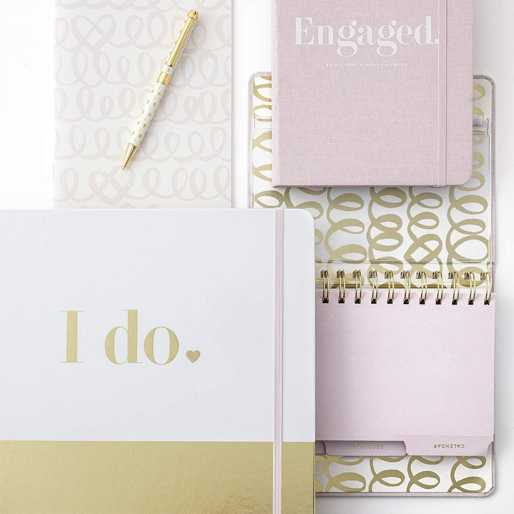 Kate Spade New York Wedding Planning Book and Organizer, Wedding Binder with Pages for To-Do Lists, Notes, Budgeting, Invitations, I Do (Gold Colorblock)