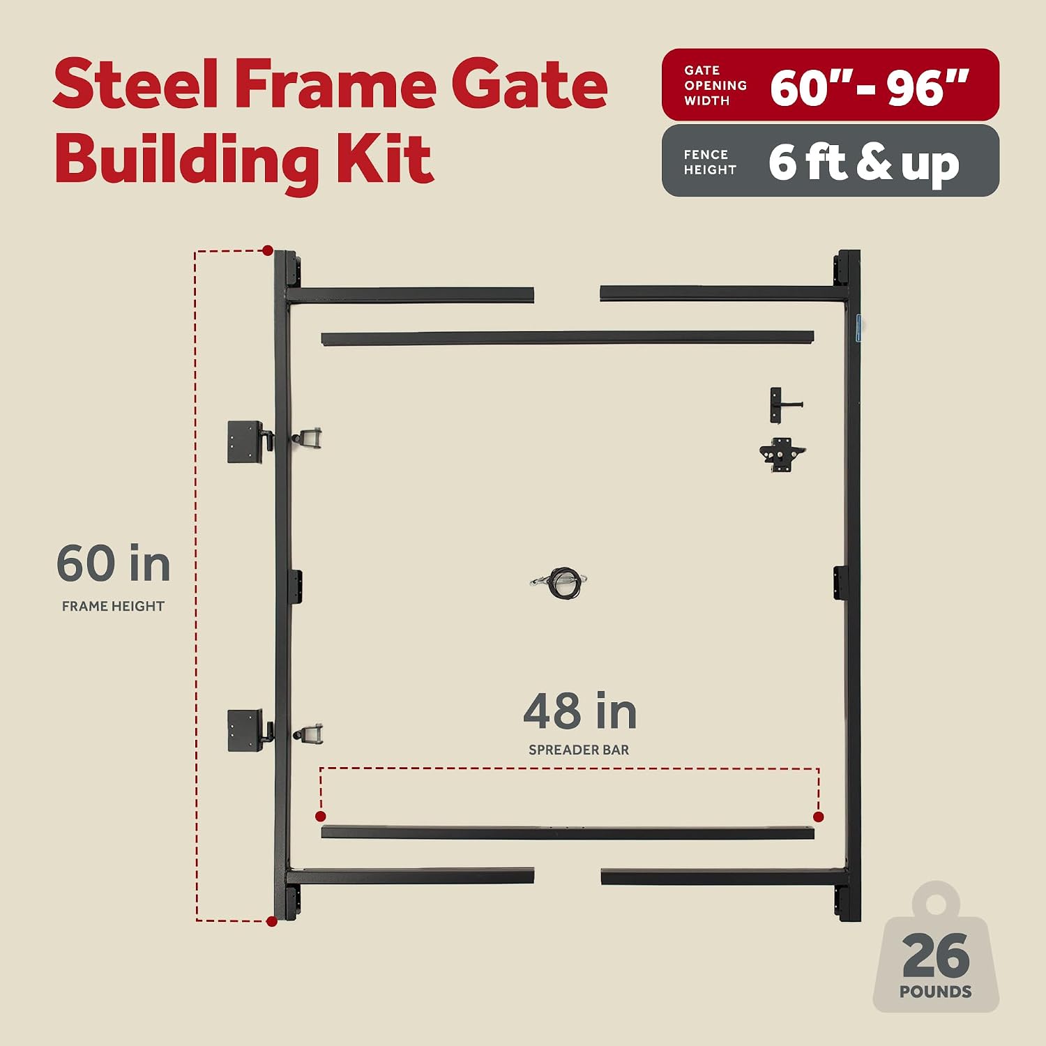 Adjust-A-Gate 2-Pack Anti-Sag Original Wide Width Full-Frame Gate Kit, Fits 60-90' Opening