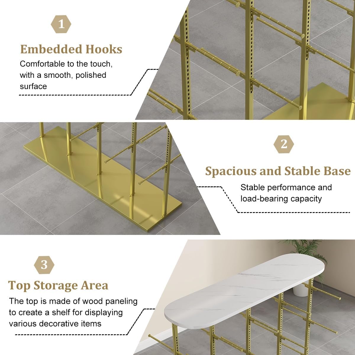 Metals Underwear Display Rack Stand,Underwear Display Stands,Clothing Store Garment Rack Lingerie Display Stand,Commercial Shelves,Freestanding Clothing Store Storage Shelf(Gold,100cm/39.3in)