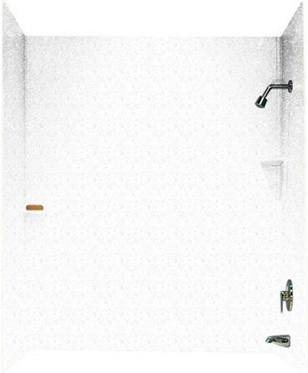 Swan SS00603.035 30-in L x 60-in W x 60-in H Solid Surface Bathtub Wall Kit, Arctic Granite