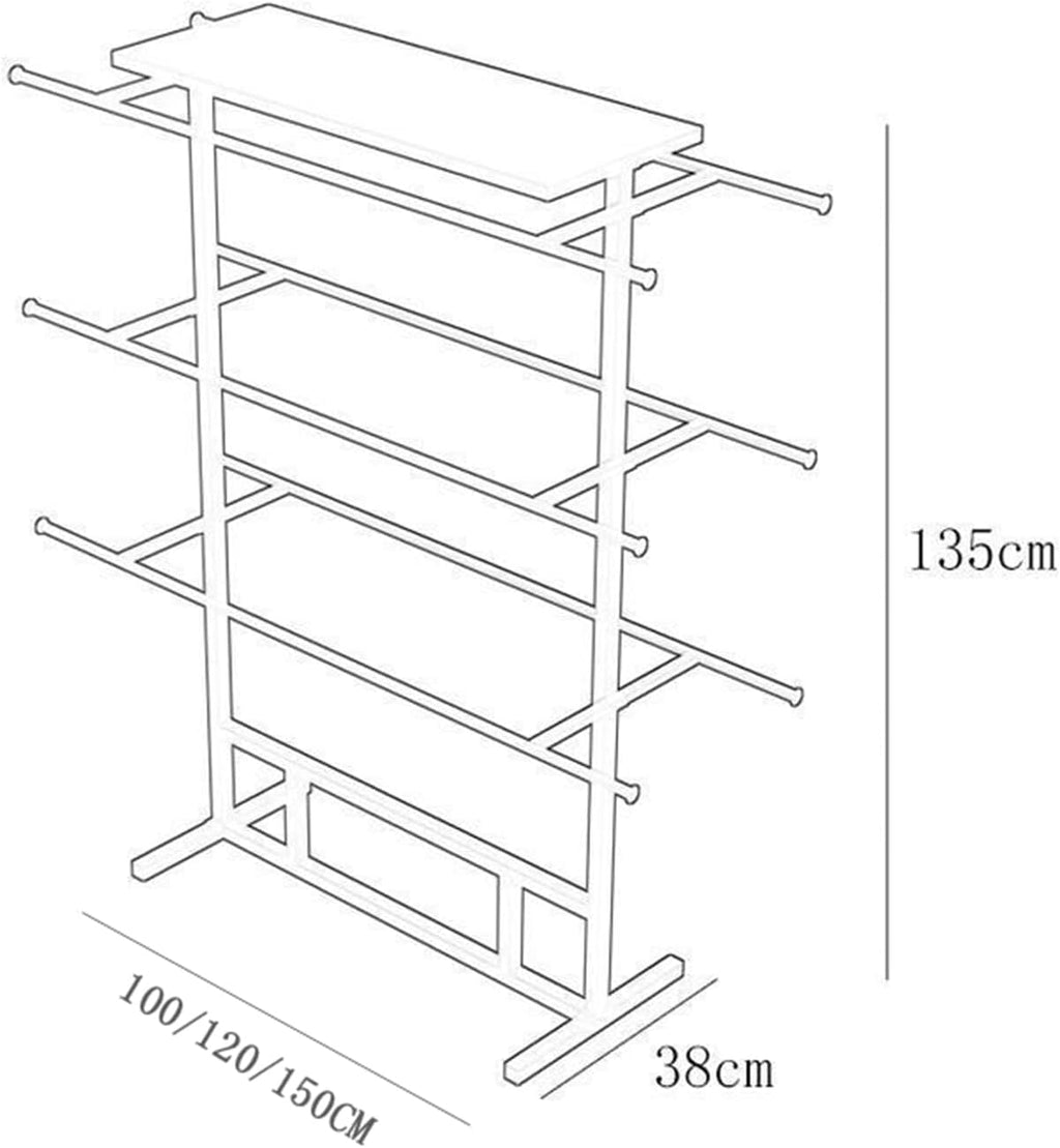 Display Stand Underwear Display Stands, Freestanding Lingerie Garment Rack for Clothing Store/Boutiques/Retail Store, Metal Commercial Shelves for Socks Bra Panties,White-120x38x135cm