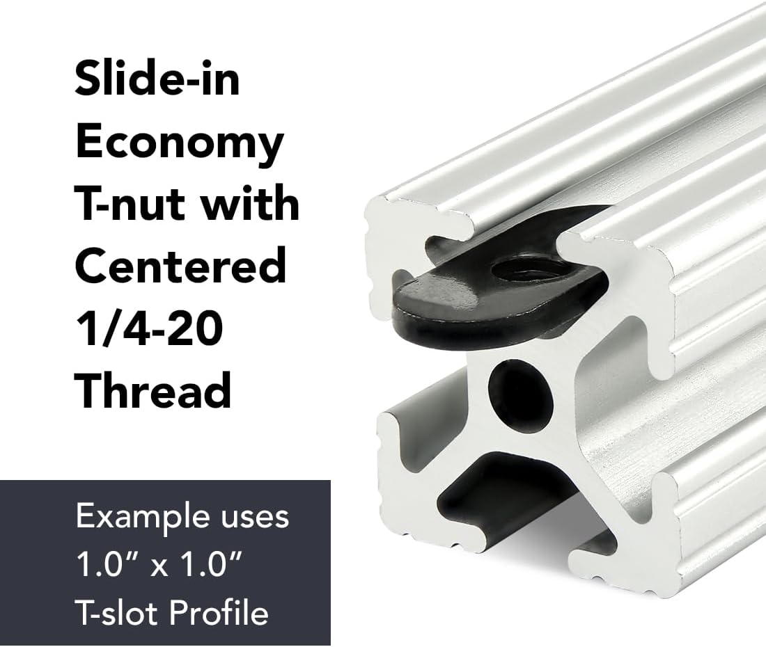 8020, 3276, 10 Series Steel 10-32 Centered Slide in Economy T-Nuts Hardware Nuts for 10 Series Aluminum Extrusions (500 Pack)