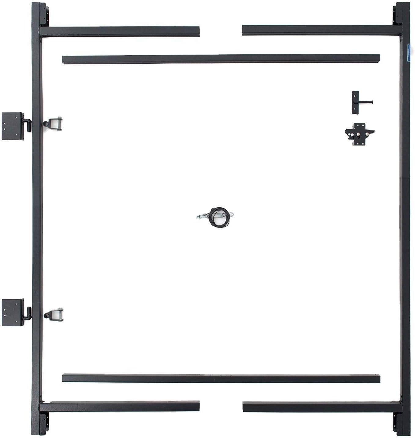 Adjust-A-Gate 2 Way Lockable Easy to Install Steel Frame Gate Latch with Installation Building Kit and Telescoping Bars (2 Pack)