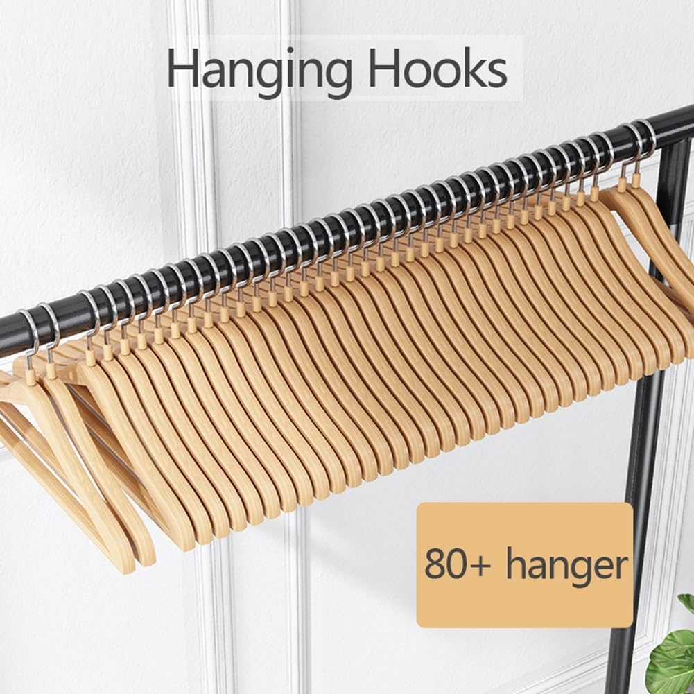 Rolling Metal Clothing Rail Garment Rack, Clothes Rack with Bottom Shelves, Portable Clothing Hanger Organizer with Wheels for Bedroom, Living Room, Max Load 80kg, 120cm