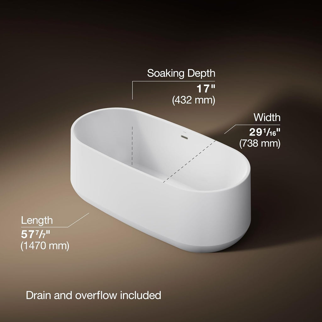 Kohler 25984-0 Ceric® 60' x 29' freestanding bath, White