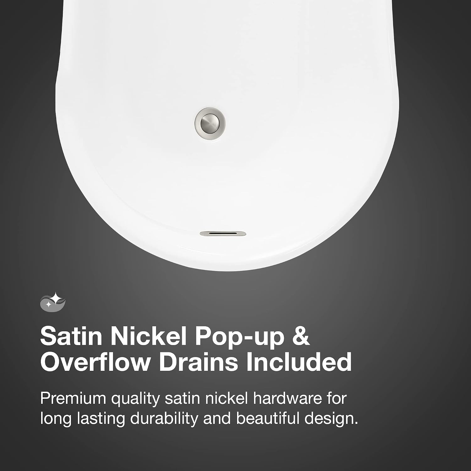 OVE Decors Isaac 58 in. Seamless White Acrylic Freestanding Slipper Bathtub