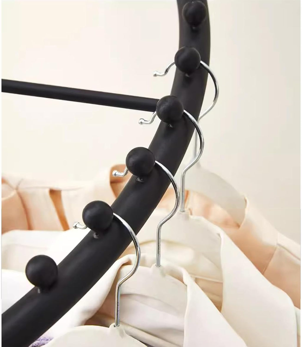 Heavy Duty Garment Rack Spiral Rotating Clothing Rack, 38 Ball Heavy Duty Clothes Displa Rack, Freestanding Metal Coat Hanger for Boutique and Bedroom, Space Saving Coat Rack, 45X180CM (Black)