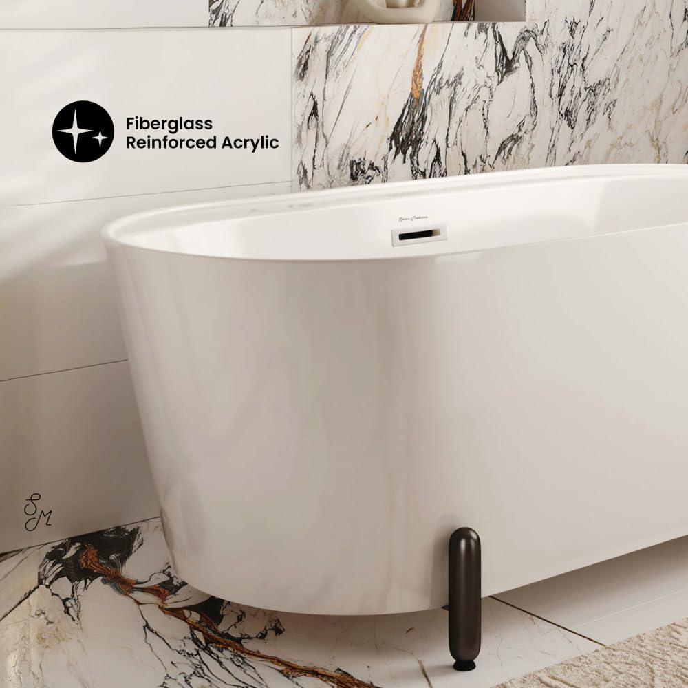Monaco 59' Freestanding Bathtub with Matte Black Stand
