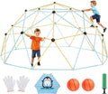 VEVOR Climbing Dome, 10FT Geometric Dome Climber, 1000LBS Loading Jungle Gym Playground with 2 Basketballs & Octopus Net, Easy-Assembly Outdoor Backyard Climbing Equipment for Kids 3 to 10 Years Old