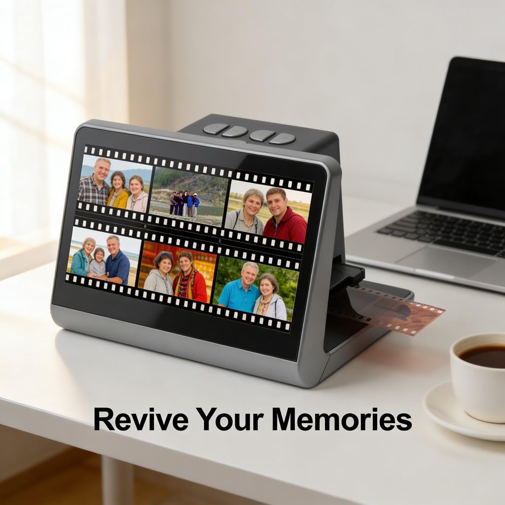 126 Film Digital Scanner 48MP with 7 - Inch HD Screen and 16G Storage - Fast 1 - Second Scan, Multi - Format 135 110 Super 8mm Film Digitizer for Restoring Old Photos and Slides