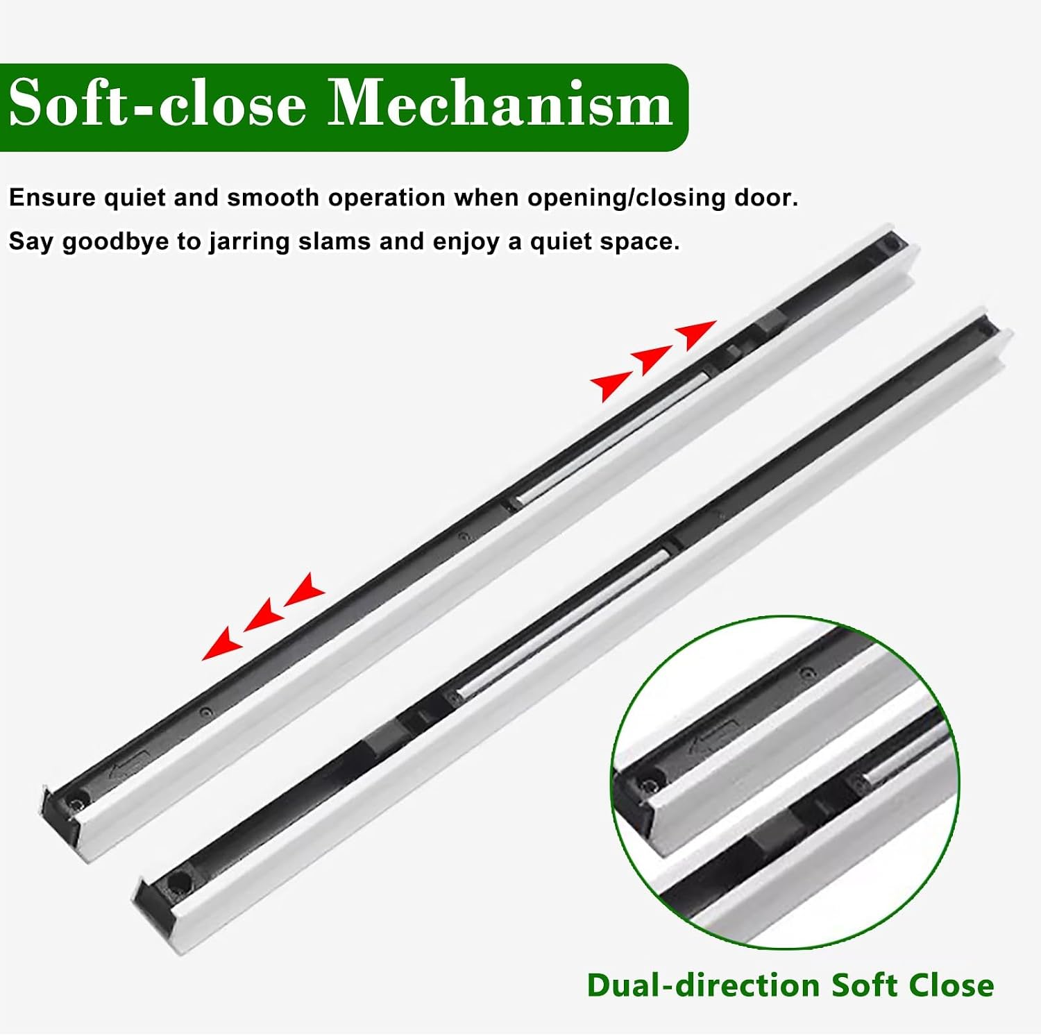 Trackless Ghost Mirror Sliding Door Hardware Kit, Aluminum Pocket Door Track with Soft-Close, Wall Mounted Invisible Barn Closet Door System(58.3in(148cm))