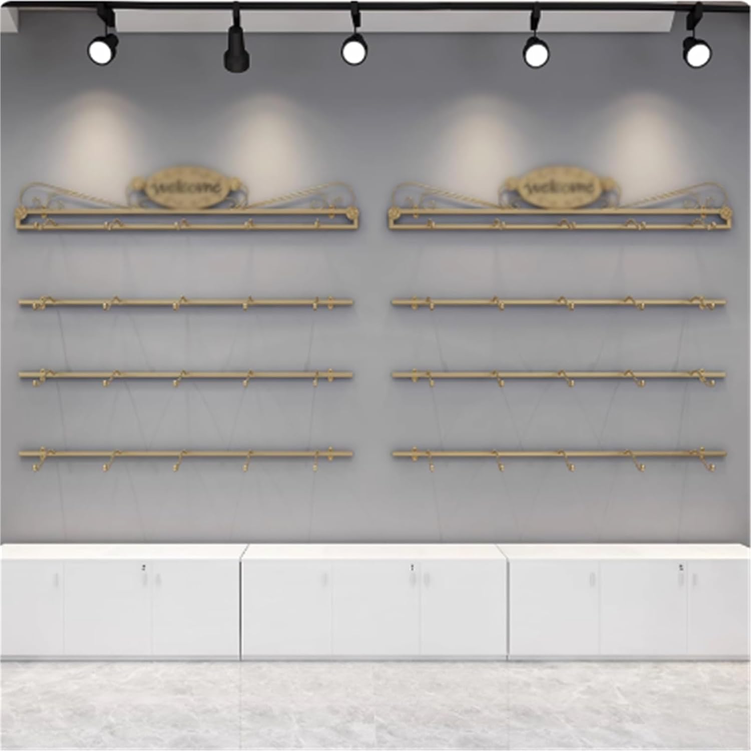 Wall-Mounted Lingerie Garment Rack, Metal, Underwear Sock Display Stand, Retail Organizer Clothes Rod, for Bras, Shorts, Socks, Hats, 4 Tier(A,90cm)