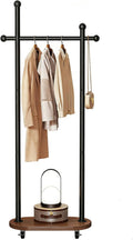 Rolling Coat Rack with Storage Shelf - Freestanding Garment Racks Hanger Stand, Clothes Rack for Entryway/Bedroom, Industrial Metal & Wood Organizer with Caster Wheels(Black,80cm(31.5in))