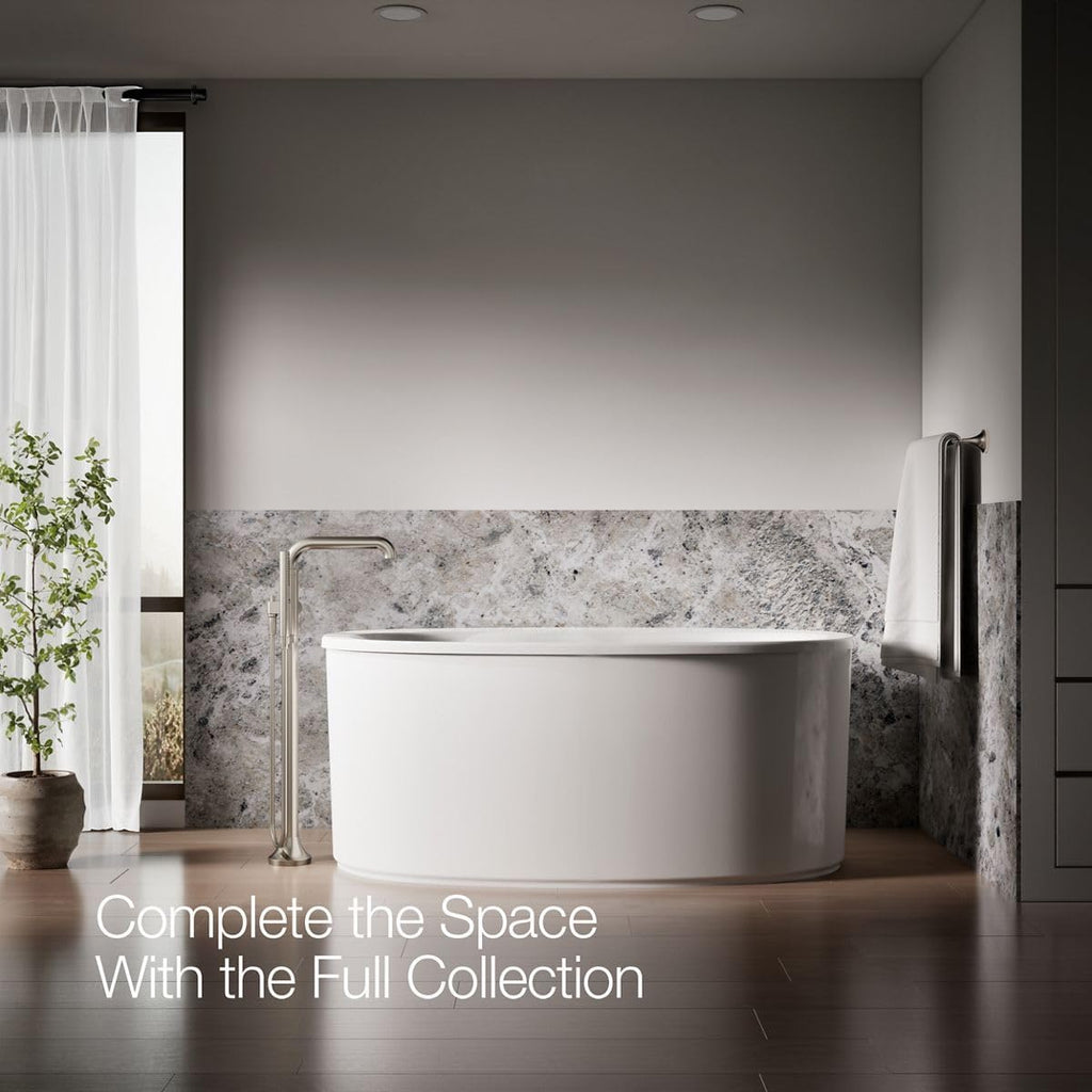 Kohler T27424-4-BN Tone™ Floor-mount bath filler trim with handshower, Vibrant Brushed Nickel