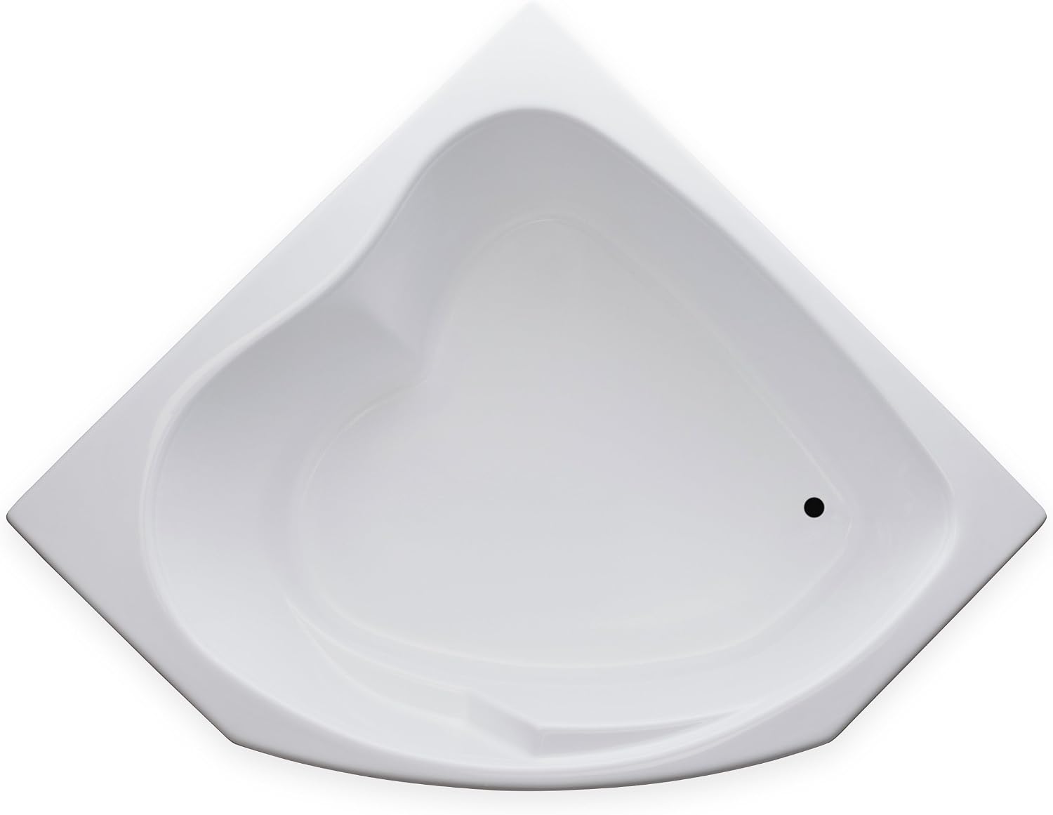 Carver Tubs - SKC5555 - Soaking Acrylic Corner Bathtub - 55'L x 55'W x 18.5'H - Two Person White Triangle Heart Tub