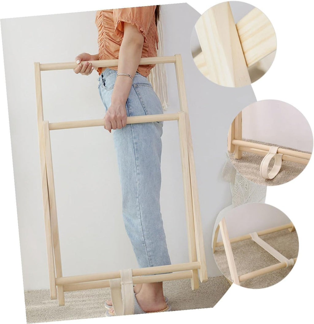 Wood Coat Stand Clothes Hanging Rack Freestanding Garment Rack for Bedroom Entryway with Solid Wood Frame Clothes Storage Organizer